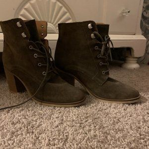 Steve Madden Green Suede Booties
